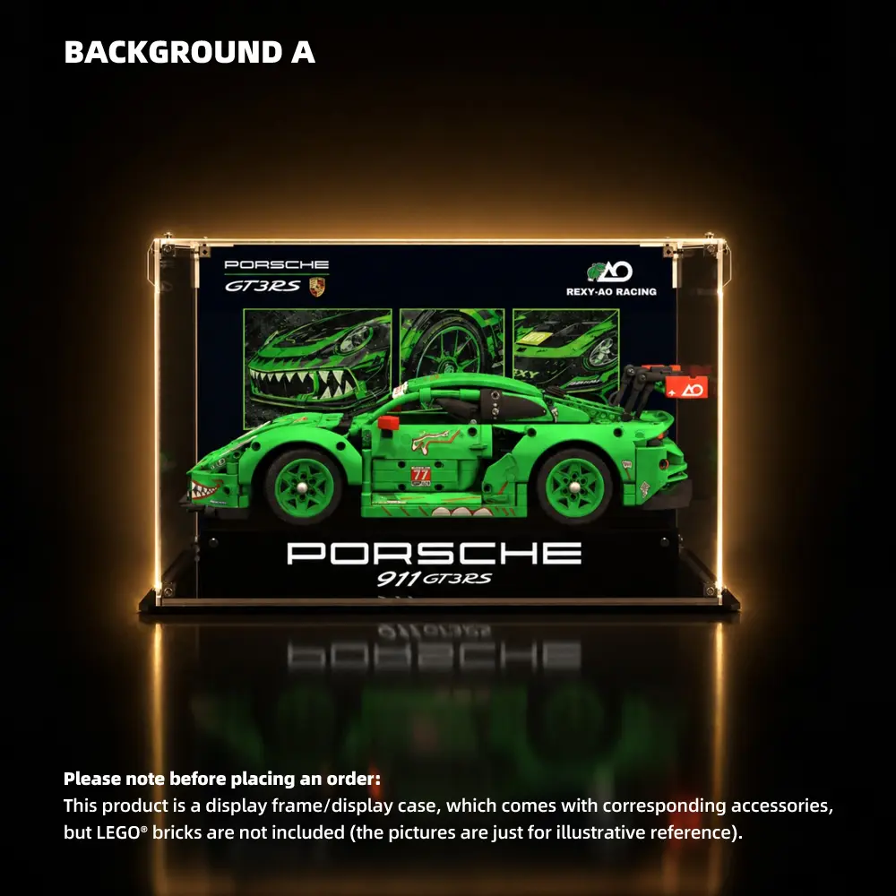 Acrylic Display Case for LEGO® Porsche 911 GT3 R REXY AO Racing Car (42224)