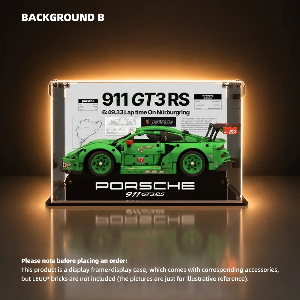 Acrylic Display Case for LEGO® Porsche 911 GT3 R REXY AO Racing Car (42224) - Image 2
