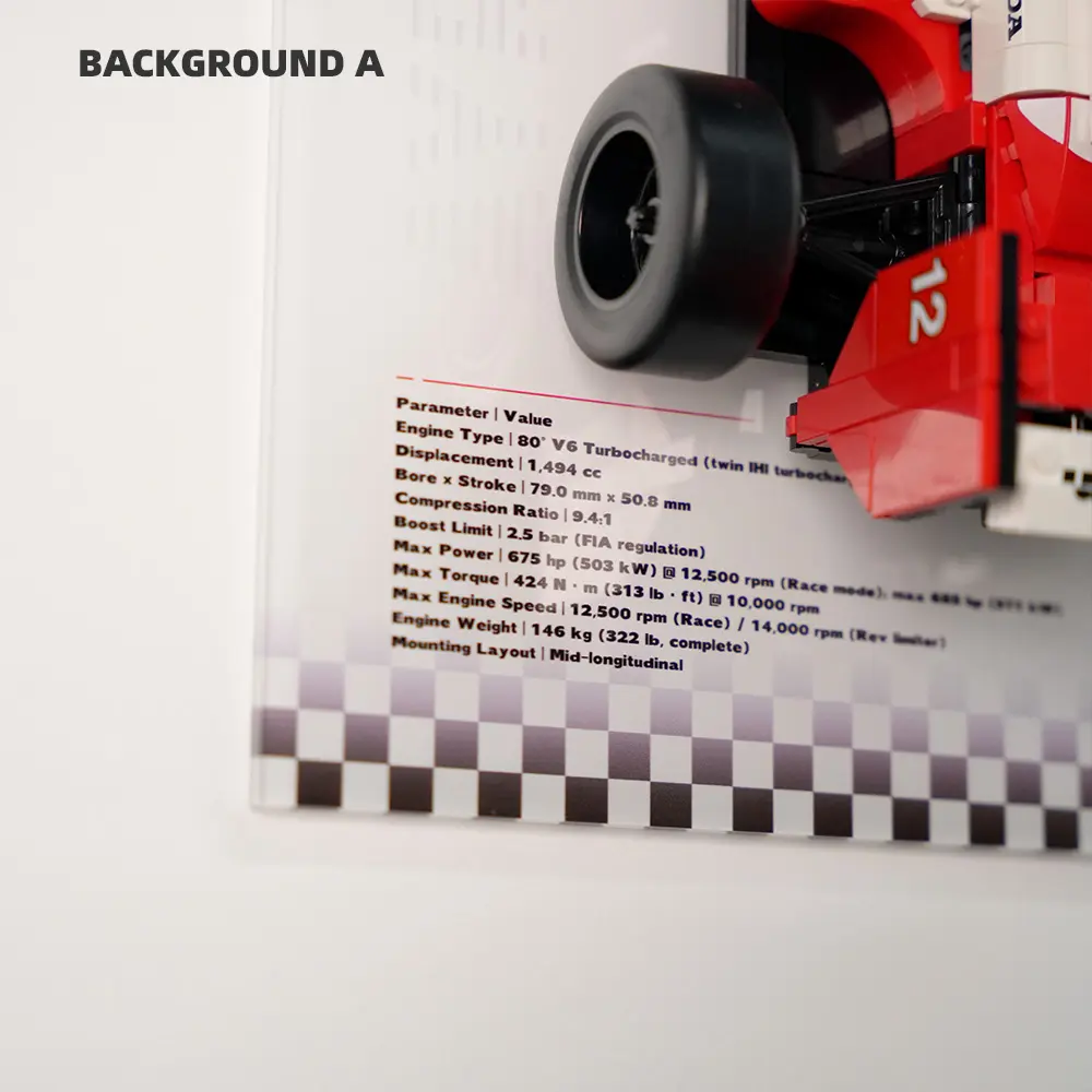 LEGO Display Acrylic Frame for Icons: F1 Legends (10330, 10353, 11375) - Image 10