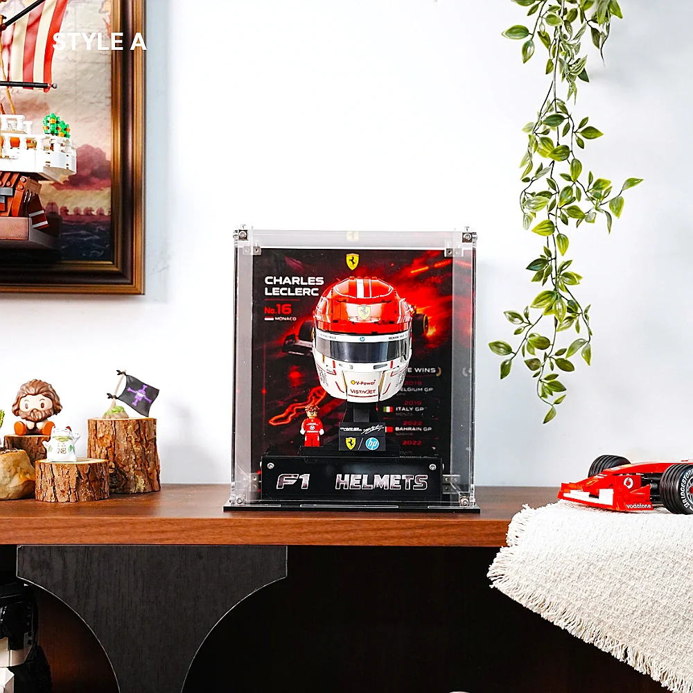 Acrylic Display Case for LEGO® Editions Scuderia Ferrari HP Helmet (43014)&(43022) - Image 3