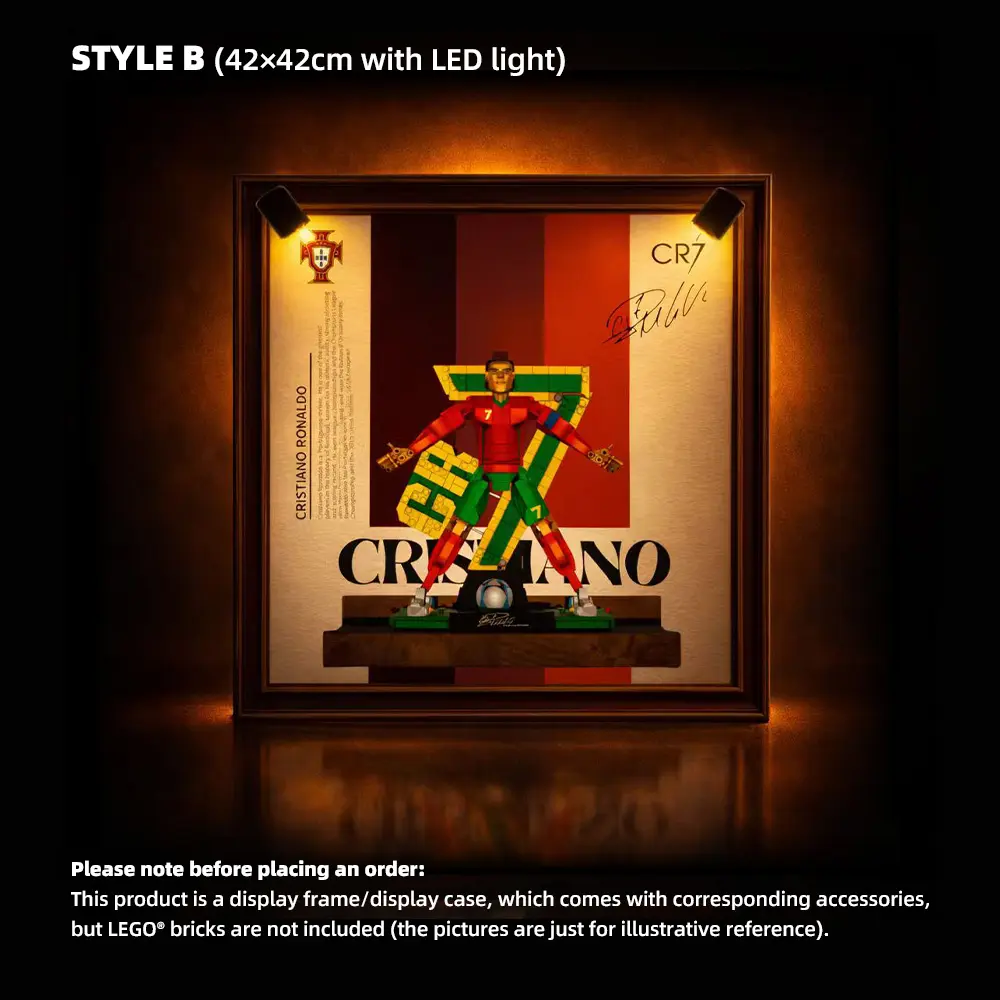 Wall Display Frame for LEGO® Editions Cristiano Ronaldo – Soccer Legend (43016) - Image 4