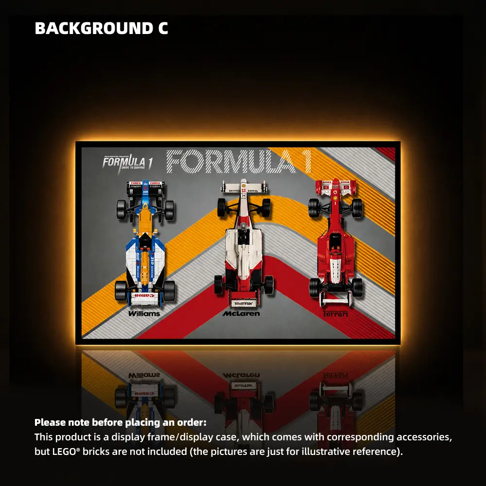 Wall Display Frame for LEGO® F1 Legends (10330, 10353, 11375) - Image 3