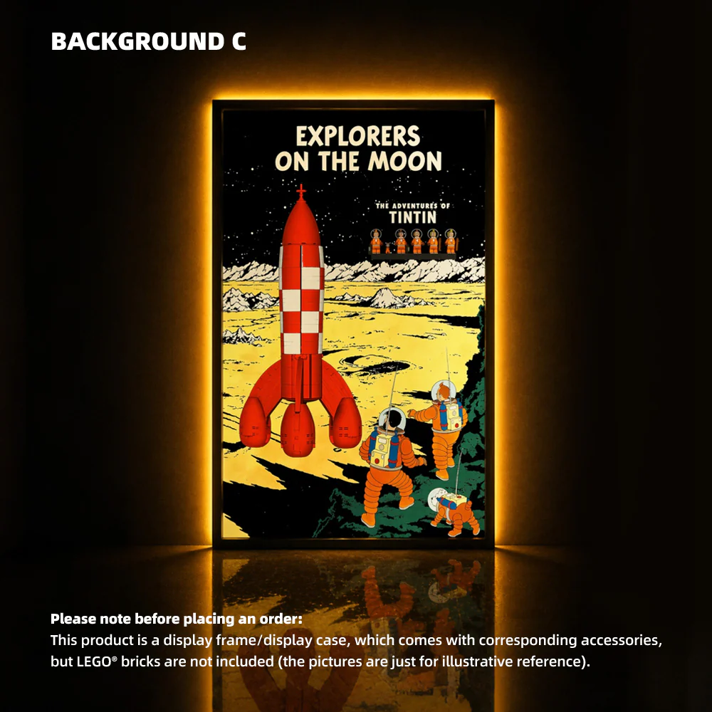 Wall Display Frame for LEGO® Tintin Moon Rocket (21367)